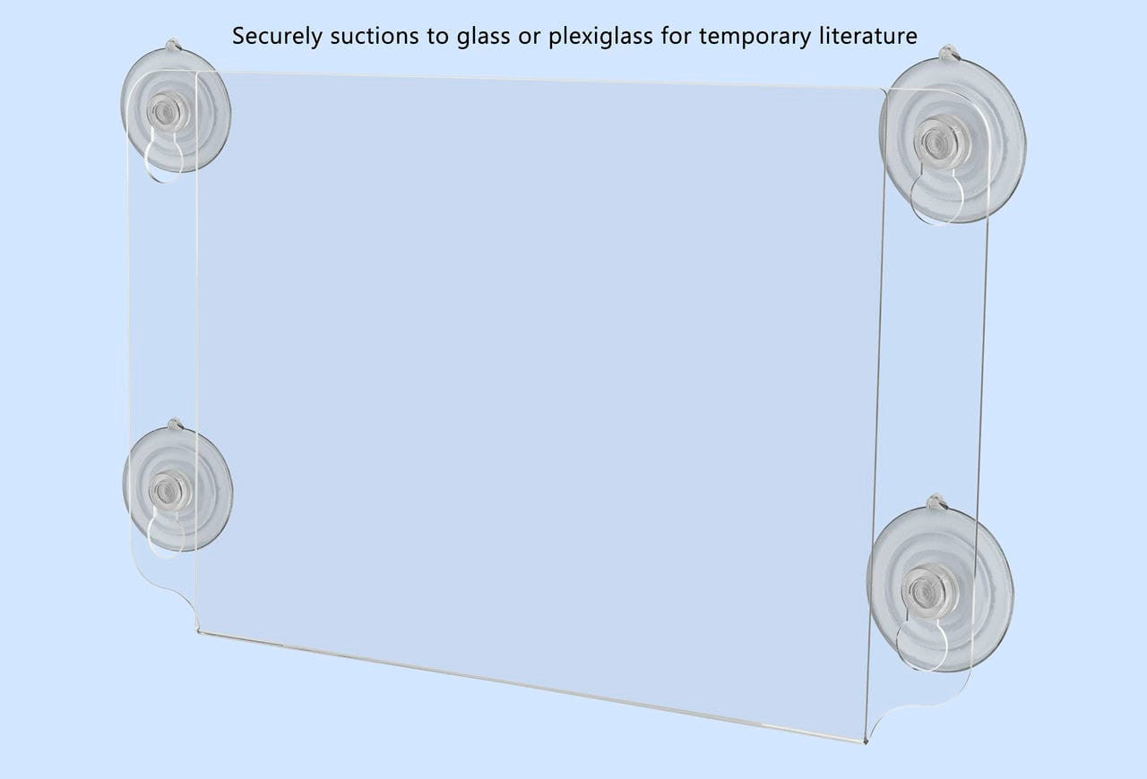 11"W x 8.5"H Window Sign Holder Double Sided with Suction Cups