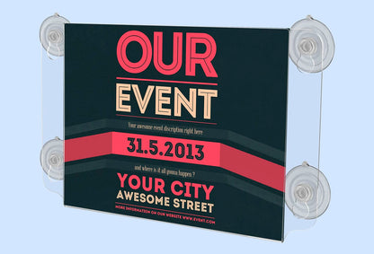 11"W x 8.5"H Window Sign Holder Double Sided with Suction Cups