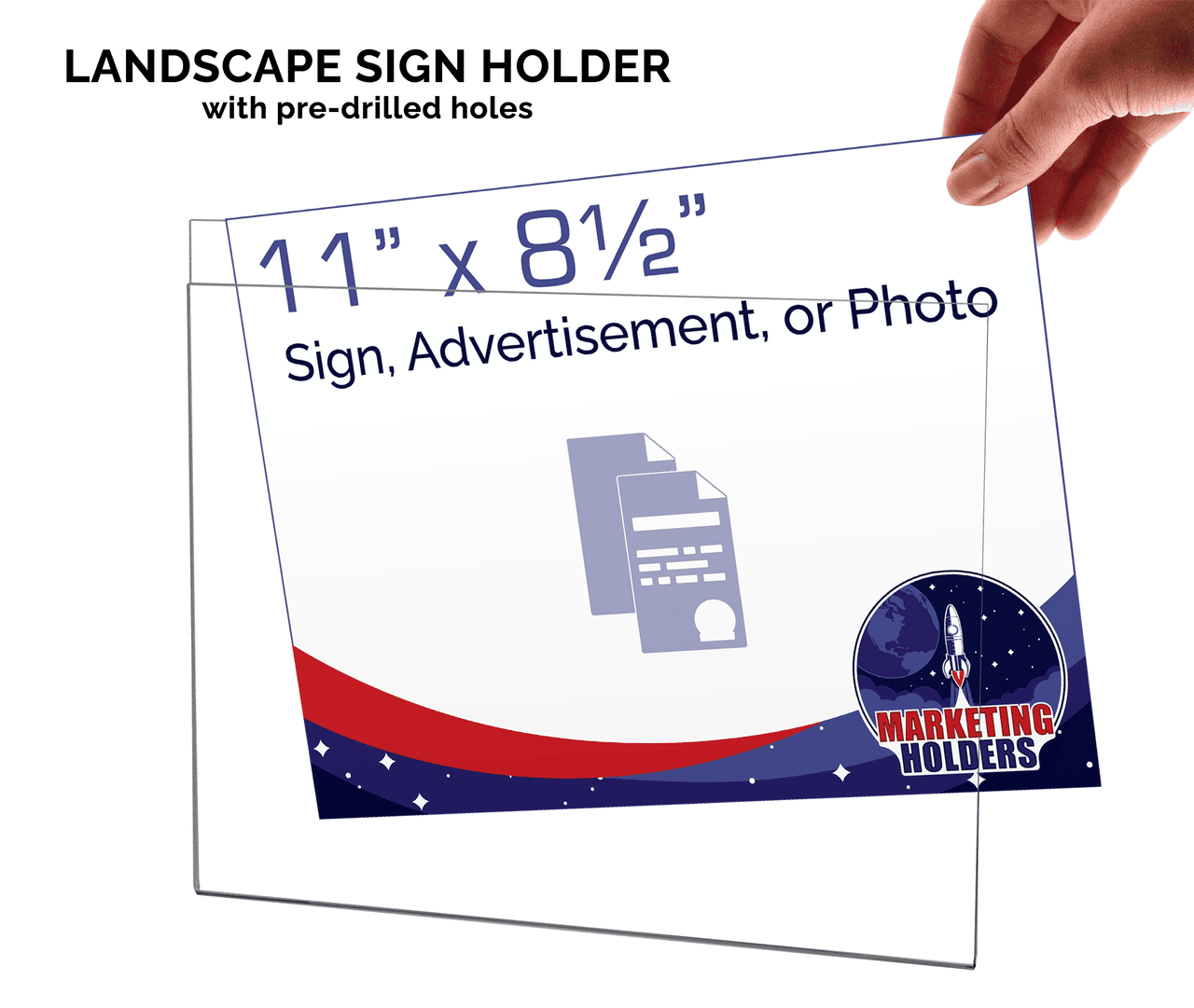 11"W x 8.5"H Wall Sign Holder with Hanging Hardware