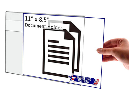 11"W x 8.5"H Landscape Sign Holder with Notched Back