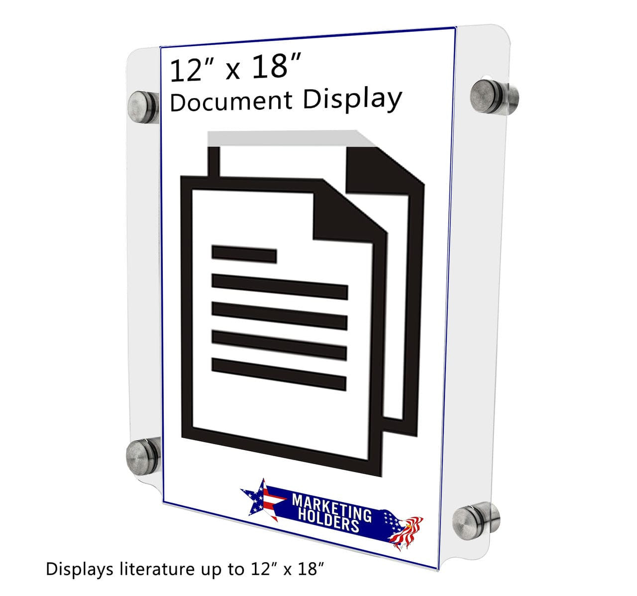 12"W x 18"H Sign Holder with Standoffs Flyer Poster Frame
