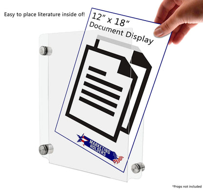 12"W x 18"H Sign Holder with Standoffs Flyer Poster Frame