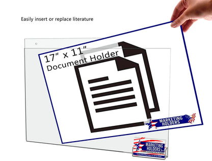 17"W x 11"H Wall Sign Holder with Business Card Pocket and Hardware