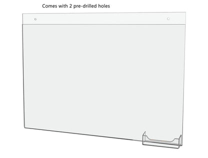 17"W x 11"H Wall Sign Holder with Business Card Pocket and Hardware