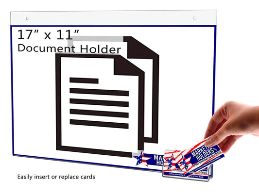 17"W x 11"H Wall Sign Holder with Business Card Pocket and Hardware