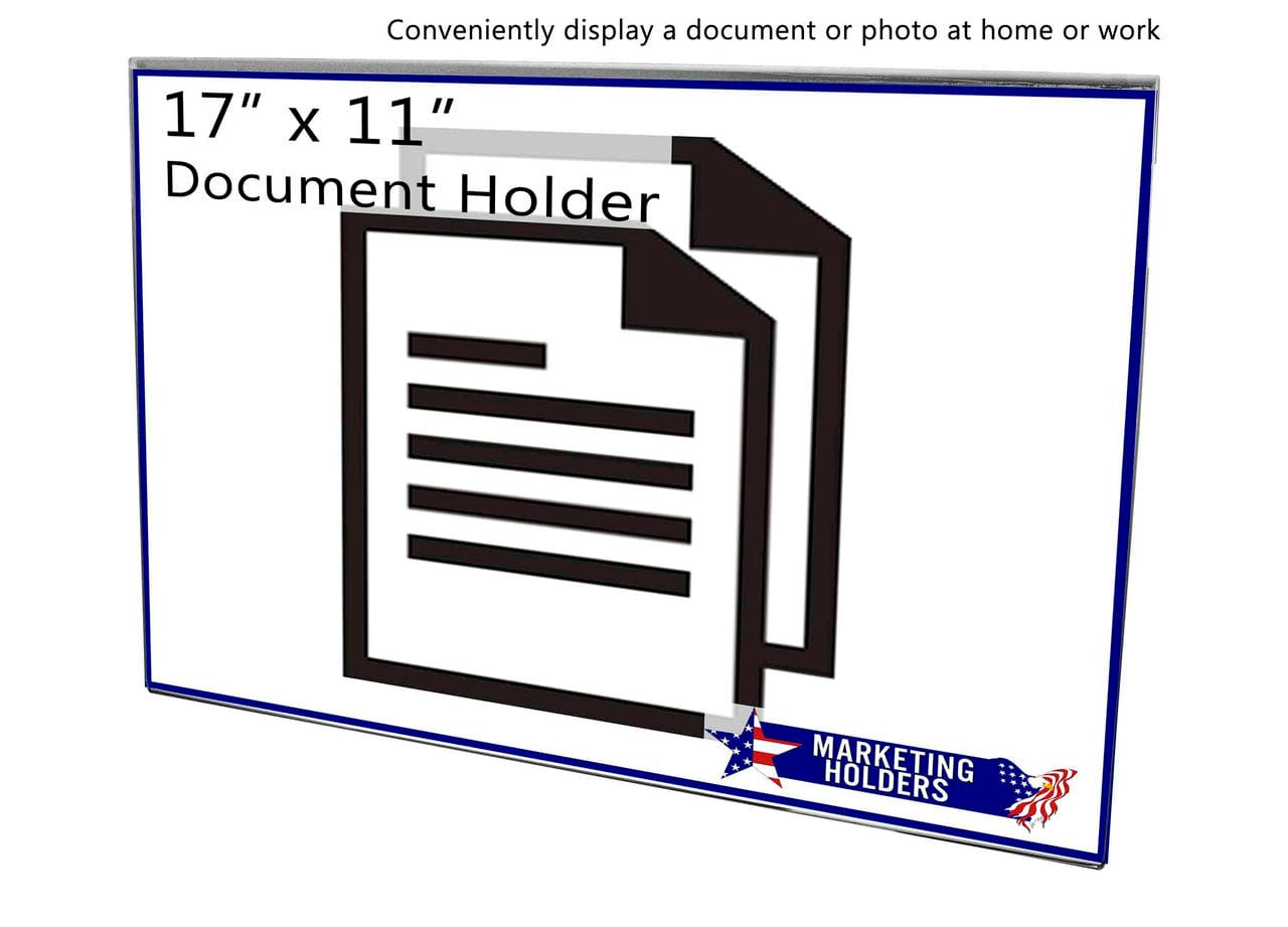 Horizontal Sign Holder 17"W x 11"H Notice Display Notched Back