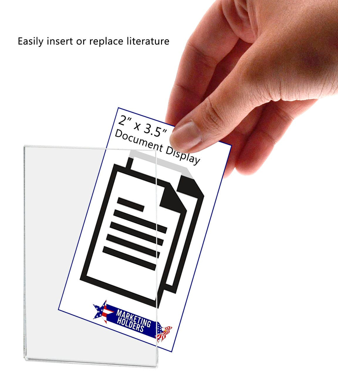 Small Sign Holder 2"W x 3.5"H Single Business Card Holder