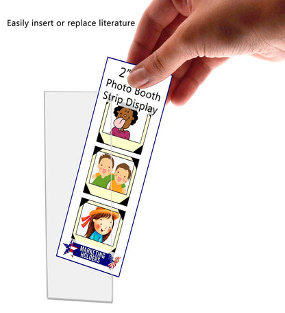 Photo Booth Strip Display 2"W x 6"H Vertical Small Sign Holder