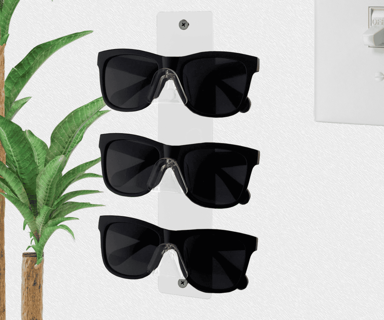 3 Pair Sunglasses Eyeglasses Display Safety Glasses Holder Wall