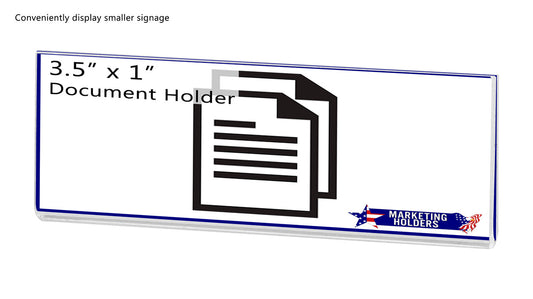 Magnetic 3.5"W x 1"H Sign Holder Metal Mount