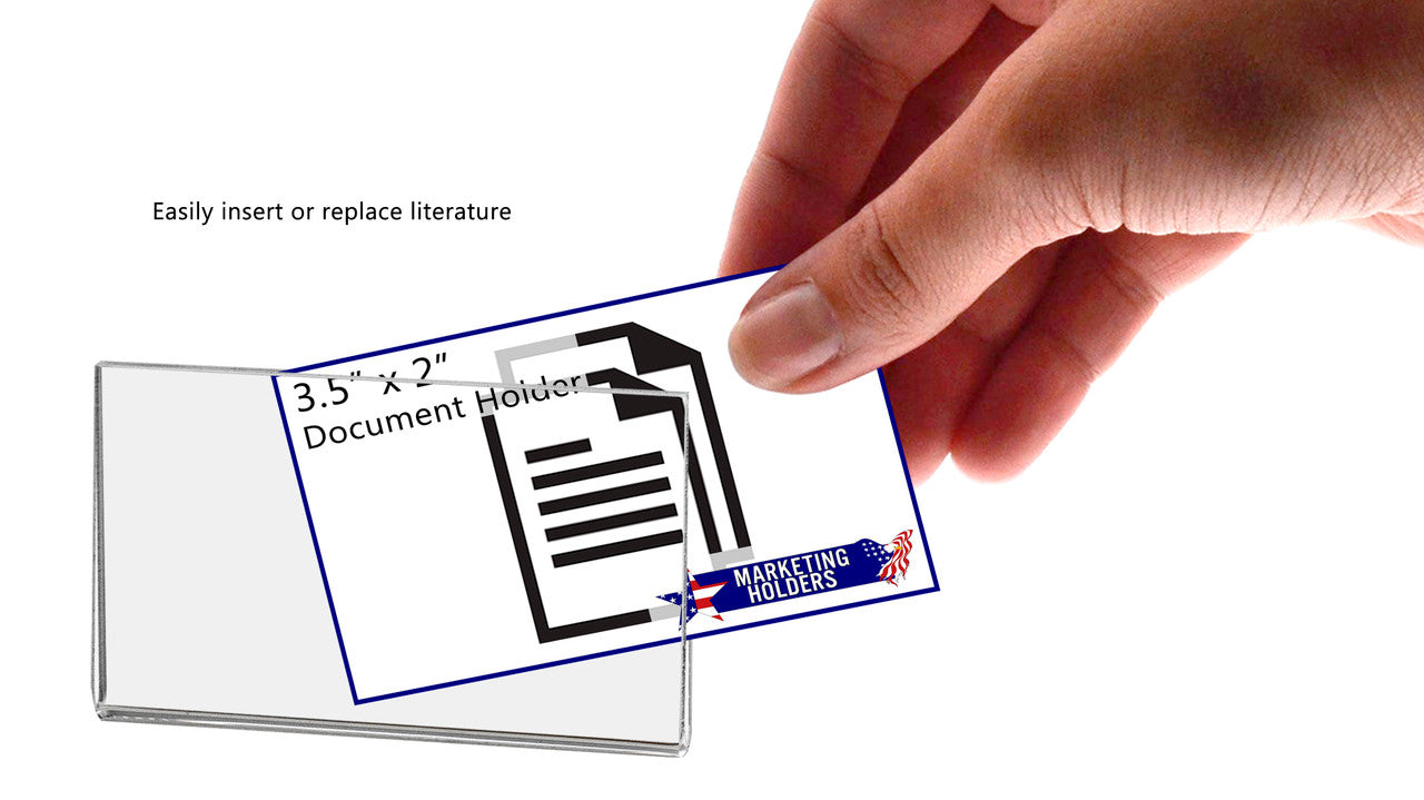 Magnetic Single Business Card Holder 3.5"W x 2"H Small Sign Holder