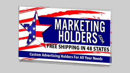 Magnetic Single Business Card Holder 3.5"W x 2"H Small Sign Holder