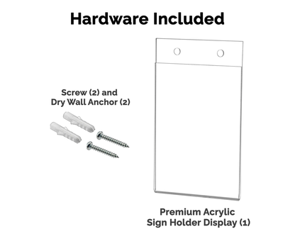 3.5"W x 5"H Small Sign Holder Vertical Ad Frame with Holes