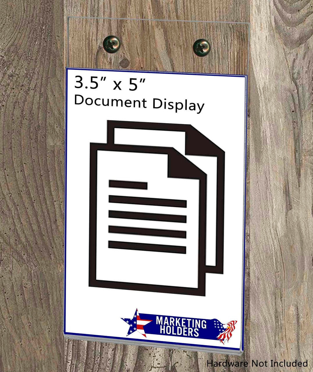 3.5"W x 5"H Small Sign Holder Vertical Ad Frame with Holes