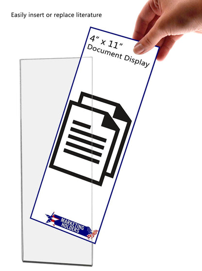 Tall Sign Holder 4"W x 11"H Literature Display Sleeve