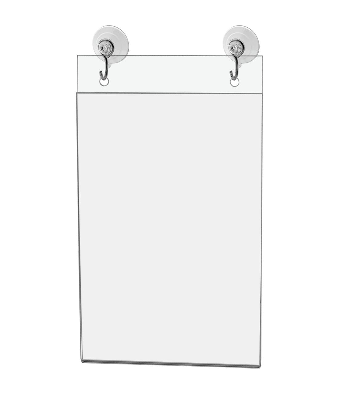 4"W x 6"H Window Mount Sign Holder Suction Cup with Hooks