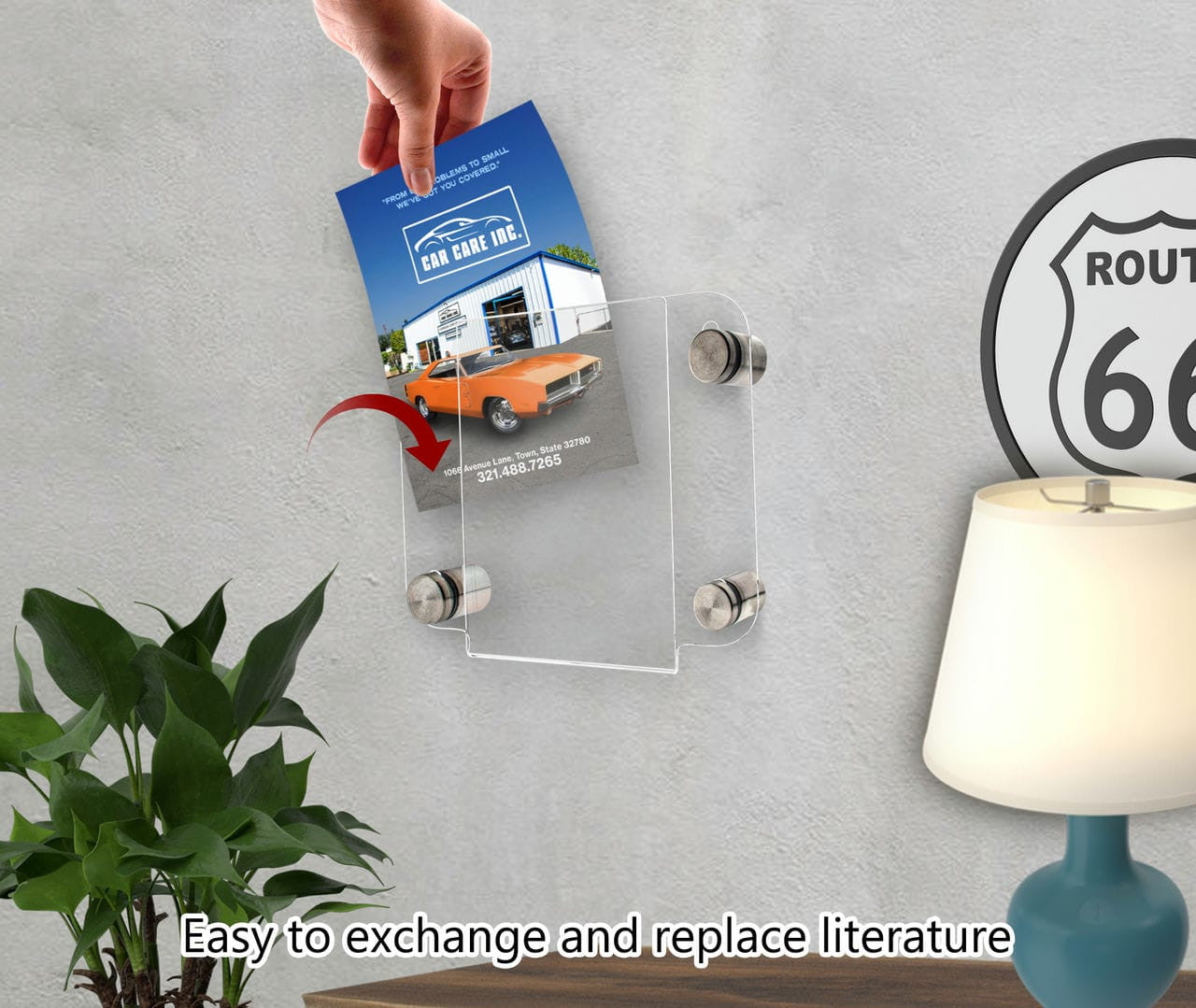 4"W x 6"H Small Image Display Retail Sign Holder with Standoffs