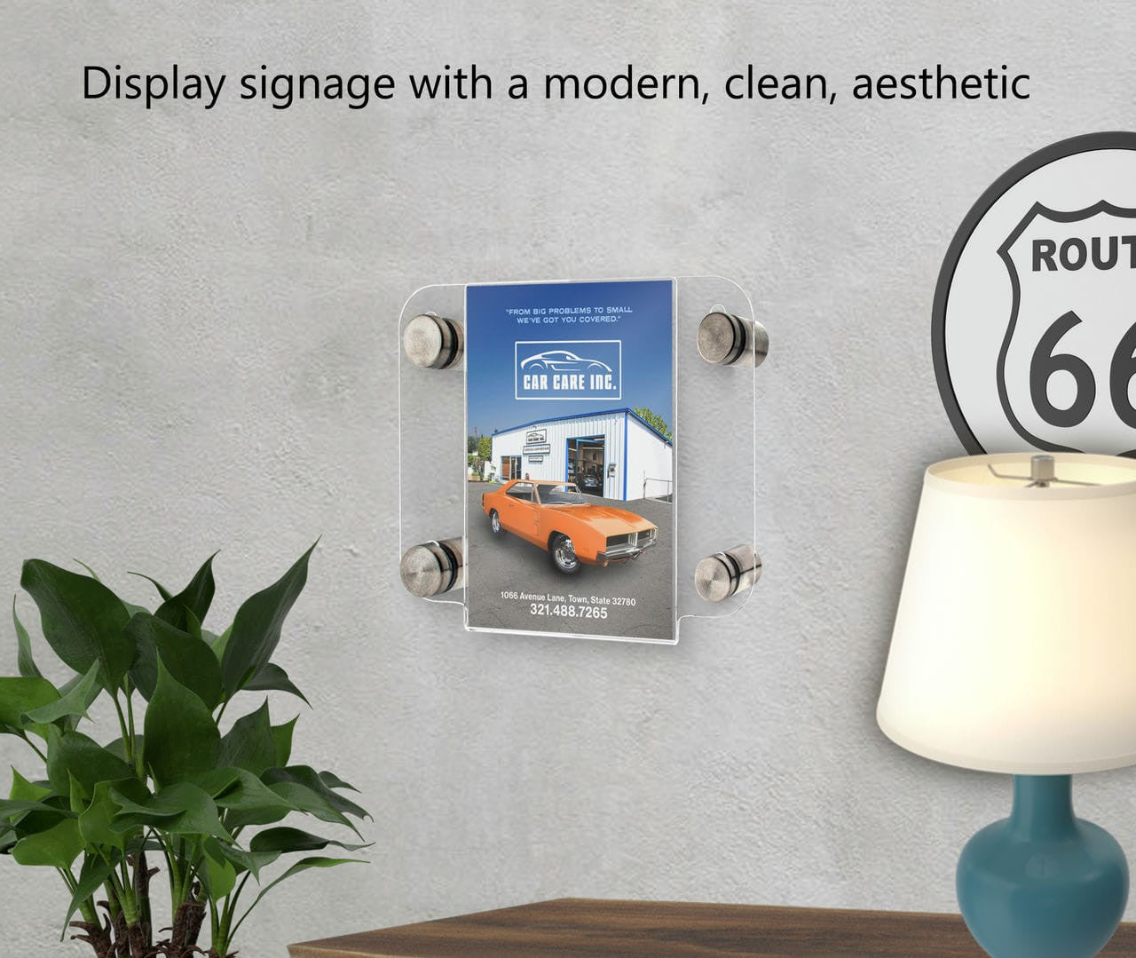 4"W x 6"H Small Image Display Retail Sign Holder with Standoffs