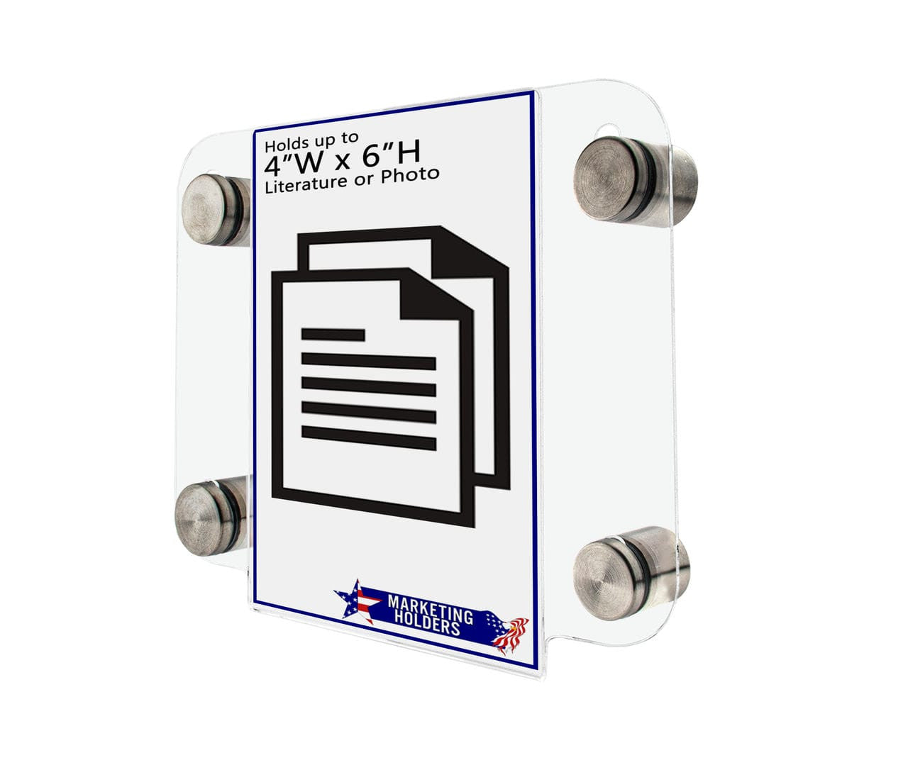 4"W x 6"H Small Image Display Retail Sign Holder with Standoffs