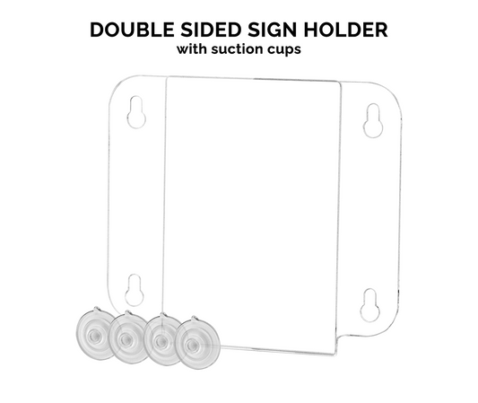 4"W x 6"H Window Sign Holder Double Sided with Suction Cups