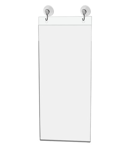 4"W x 9"H Window Mount Sign Holder Suction Cup with Hooks