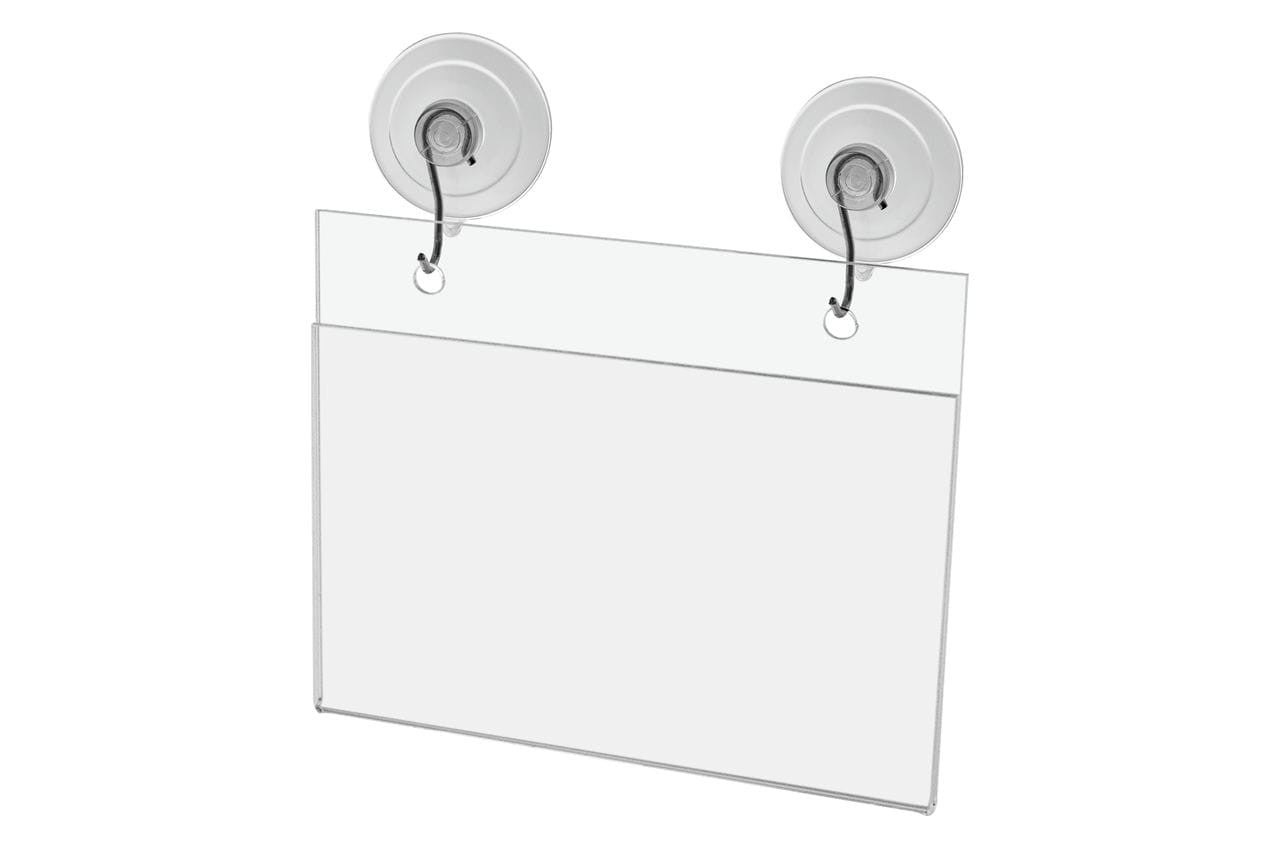 5.5"W x 3.5"H Window Mount Sign Holder Suction Cup with Hooks