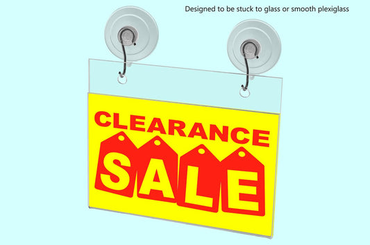 5.5"W x 3.5"H Window Mount Sign Holder Suction Cup with Hooks