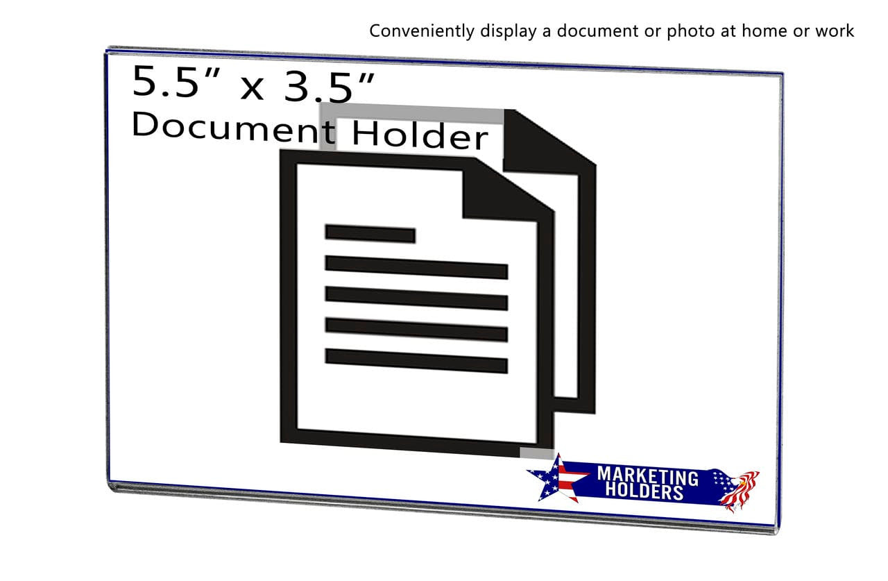 5.5"W x 3.5"H Wall Sign Holder with Double Sided Tape