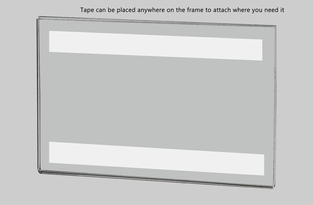 5.5"W x 3.5"H Wall Sign Holder with Double Sided Tape