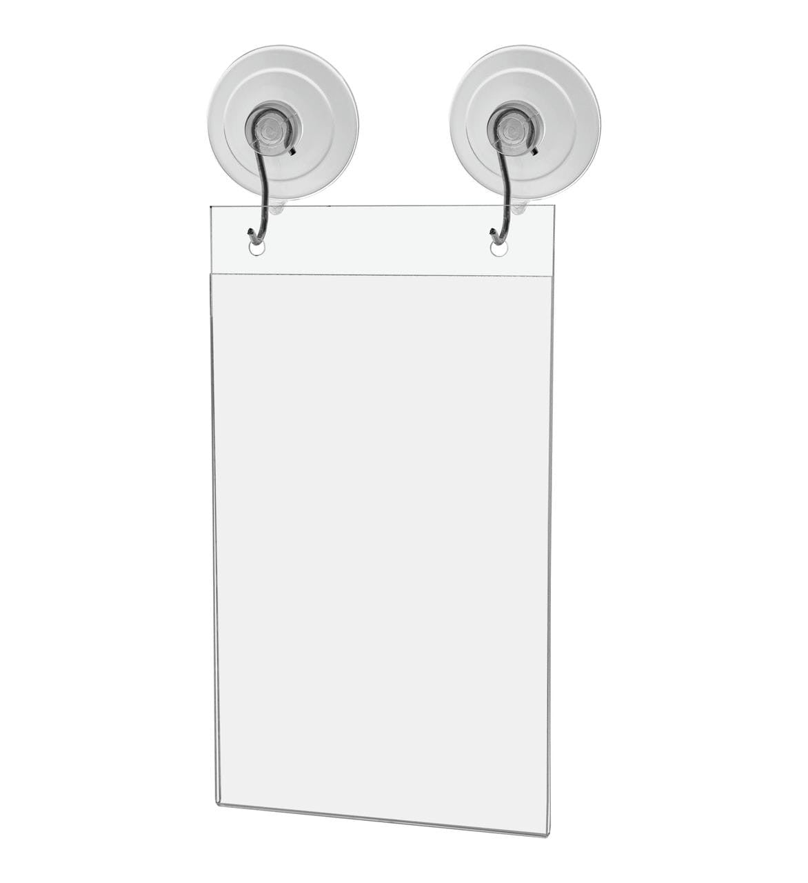 5.5"W x 8.5"H Window Mount Sign Holder Suction Cup with Hooks