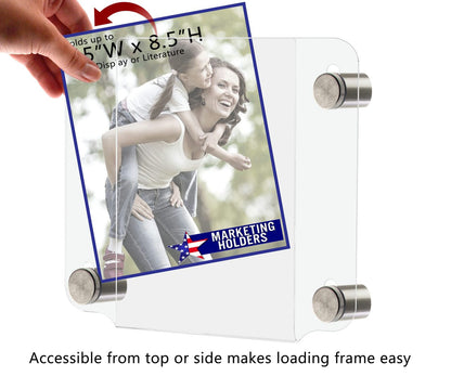 5.5"W x 8.5"H Graphic Image Sign Holder Frame with Standoffs