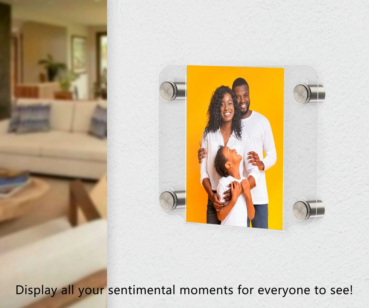 5.5"W x 8.5"H Graphic Image Sign Holder Frame with Standoffs