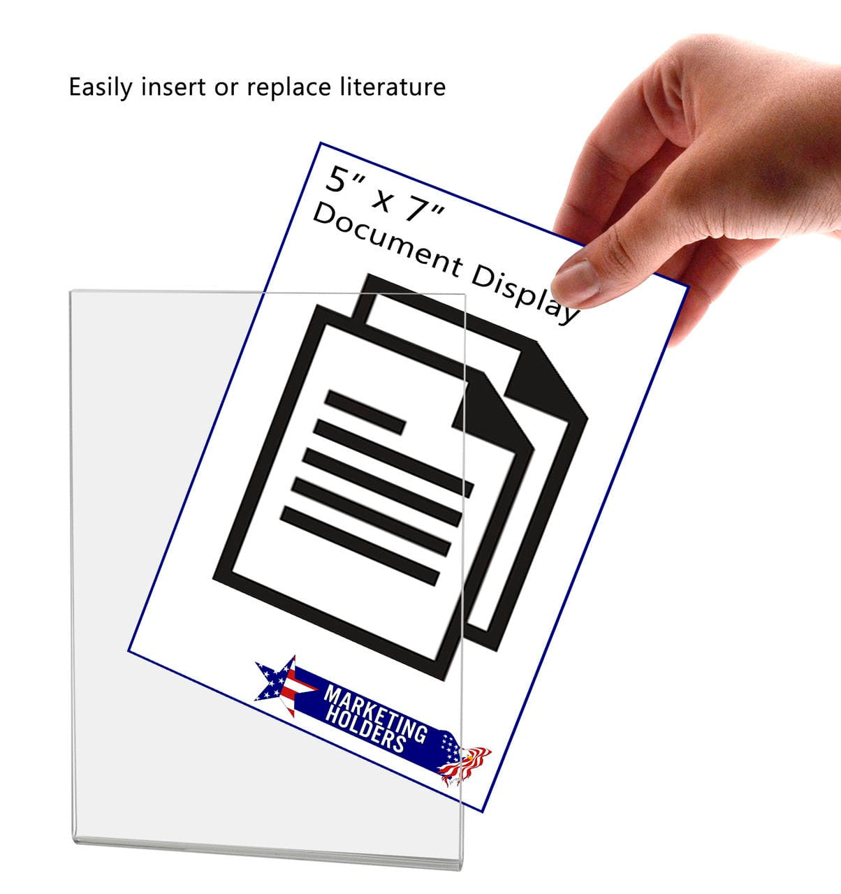 5"W x 7"H Wall Sign Holder with Double Sided Tape