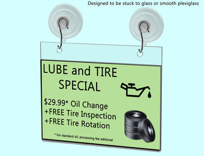 6"W x 4"H Window Mount Sign Holder Suction Cup with Hooks