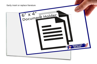 6"W x 4"H Wall Sign Holder with Double Sided Tape