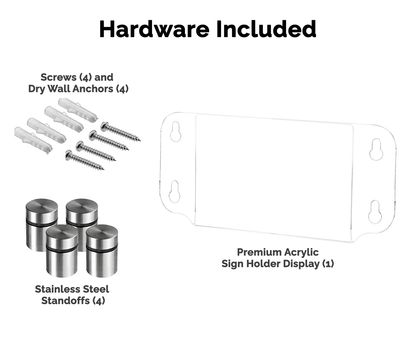 6"W x 4"H Sign Holder with Standoffs Flyer Photo Frame
