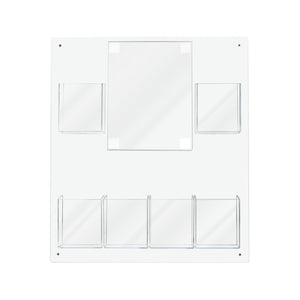 Wall 8.5"W x 11"H Sign Holder and 6 Trifold Pockets Holder PVC