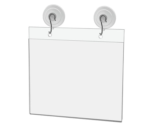 7"W x 5"H Window Mount Sign Holder Suction Cup with Hooks