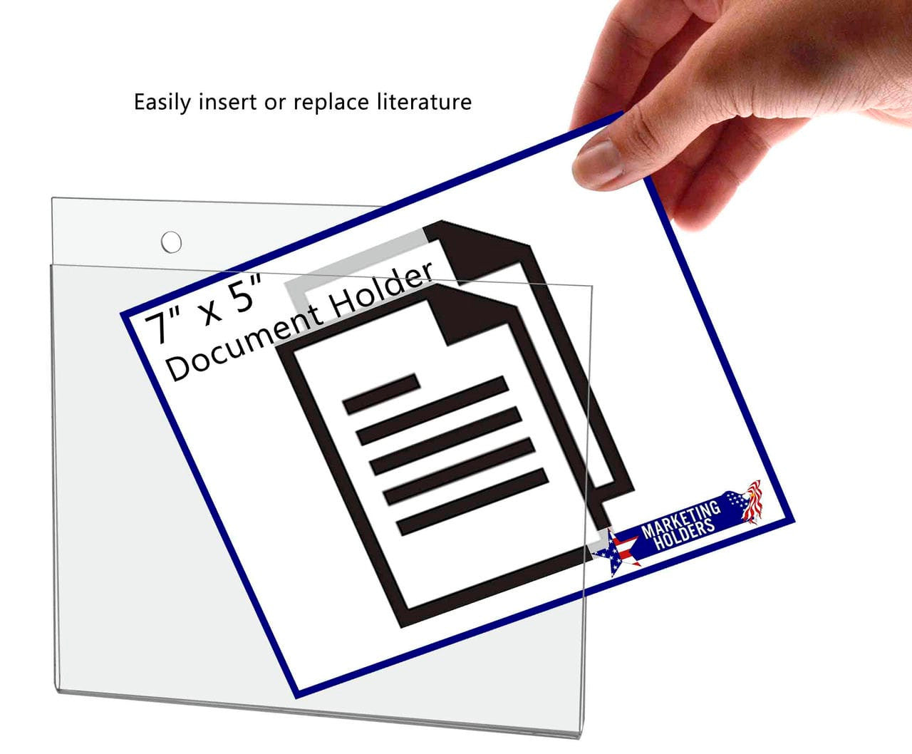 7"W x 5"H Wall Sign Holder with Hanging Hardware