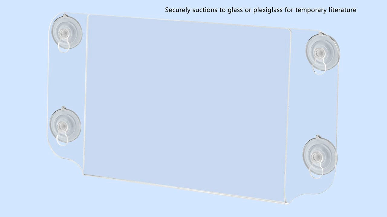 7"W x 5"H Window Sign Holder Double Sided with Suction Cups