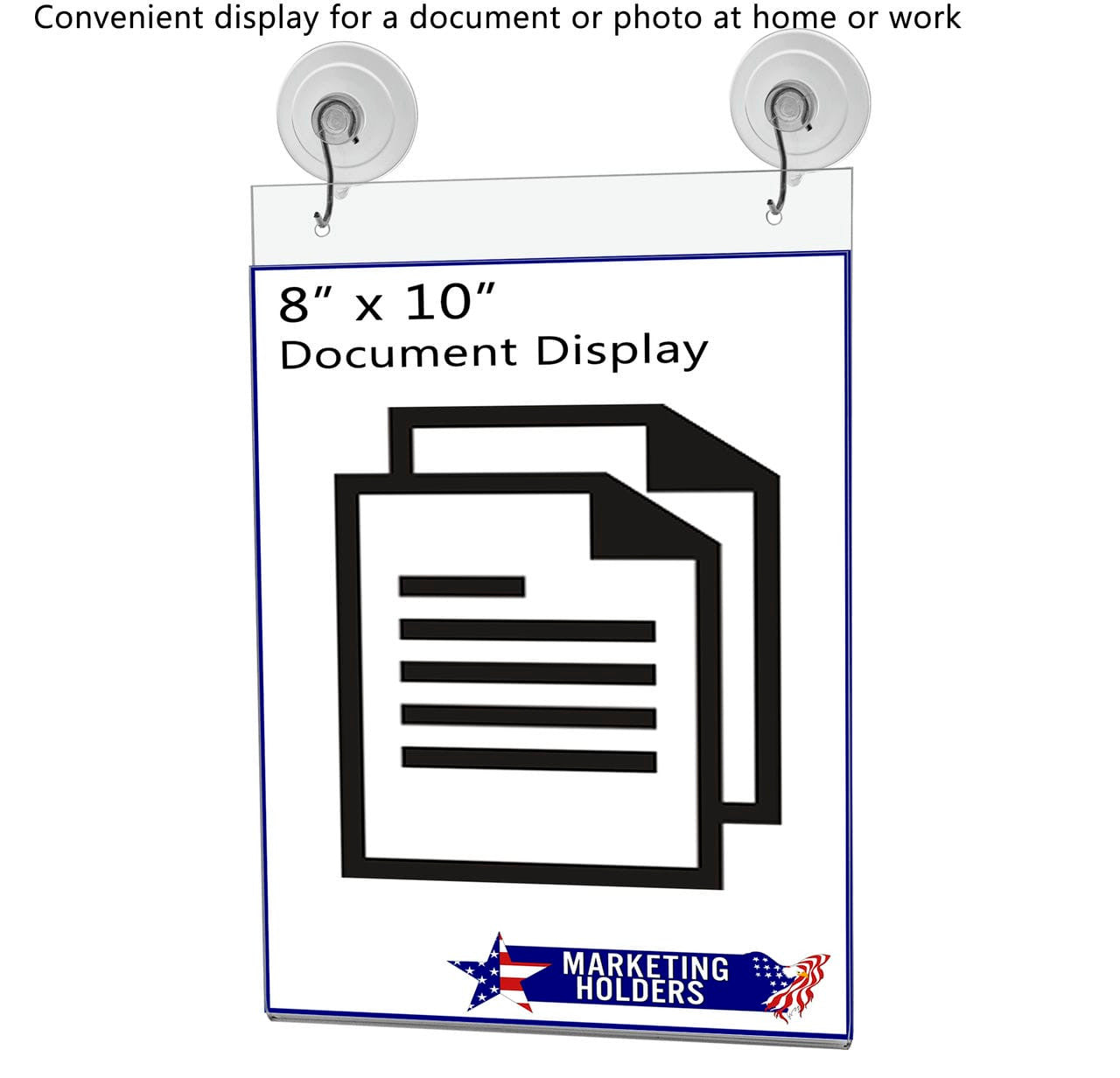 8"W x 10"H Window Mount Sign Holder Suction Cup with Hooks