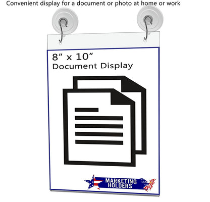 8"W x 10"H Window Mount Sign Holder Suction Cup with Hooks