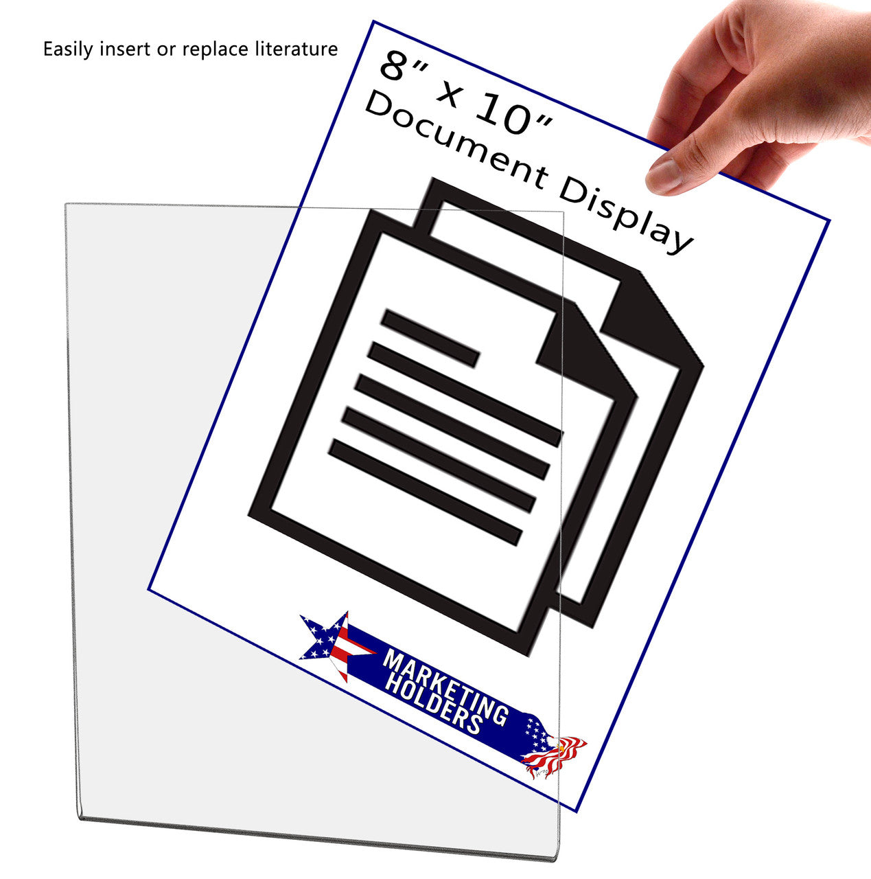 Magnetic 8"W x 10"H Sign Holder Metal Mount