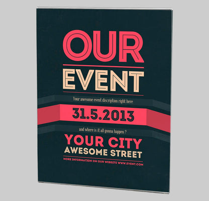 8.5"W x 11"H Wall Sign Sleeve with Double Sided Tape