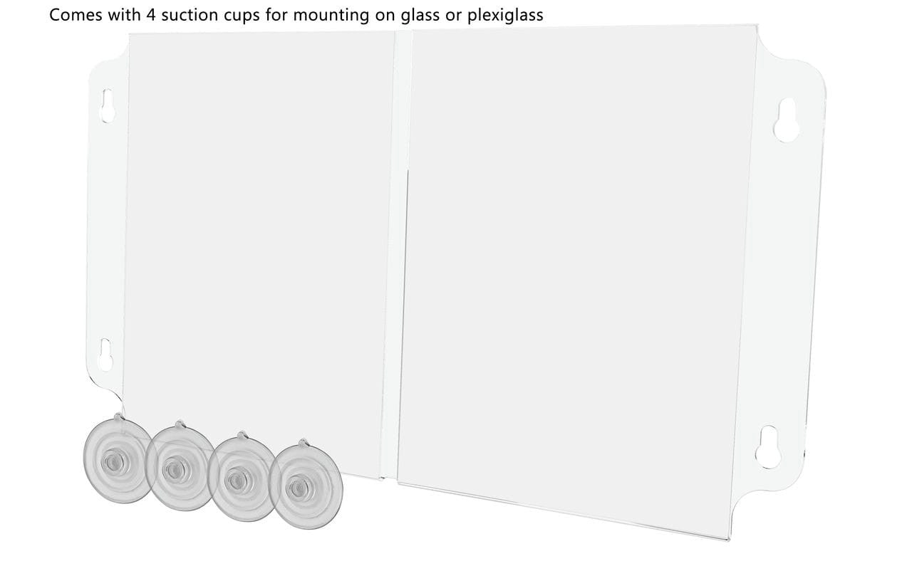Double 8.5"W x 11"H Sign Holder for Windows with Suction Cups