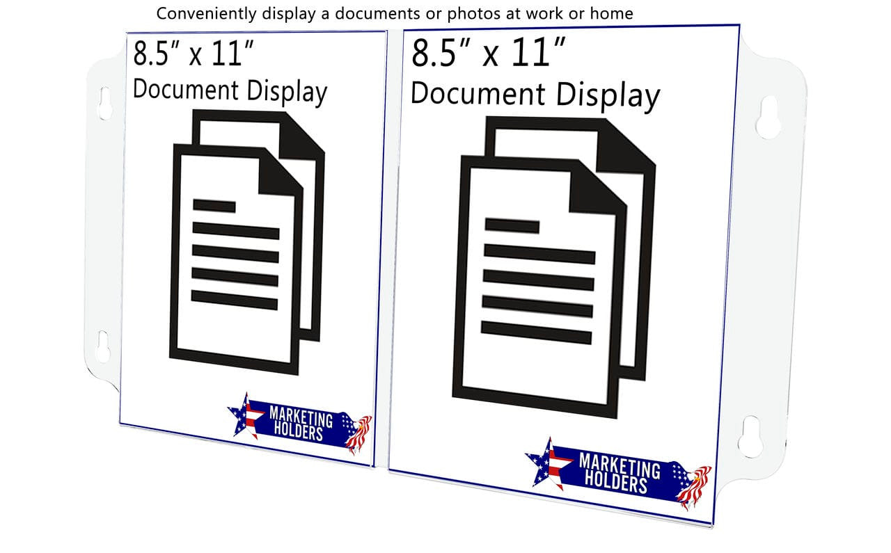Double 8.5"W x 11"H Sign Holder for Windows with Suction Cups