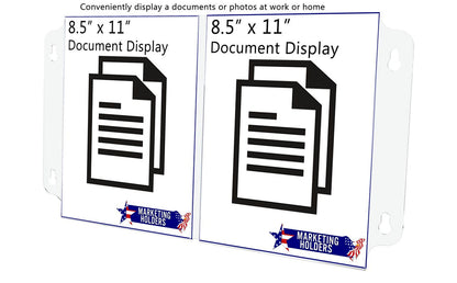 Double 8.5"W x 11"H Sign Holder for Windows with Suction Cups