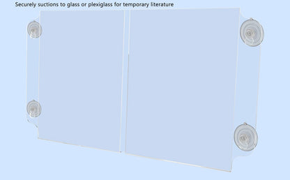 Double 8.5"W x 11"H Sign Holder for Windows with Suction Cups
