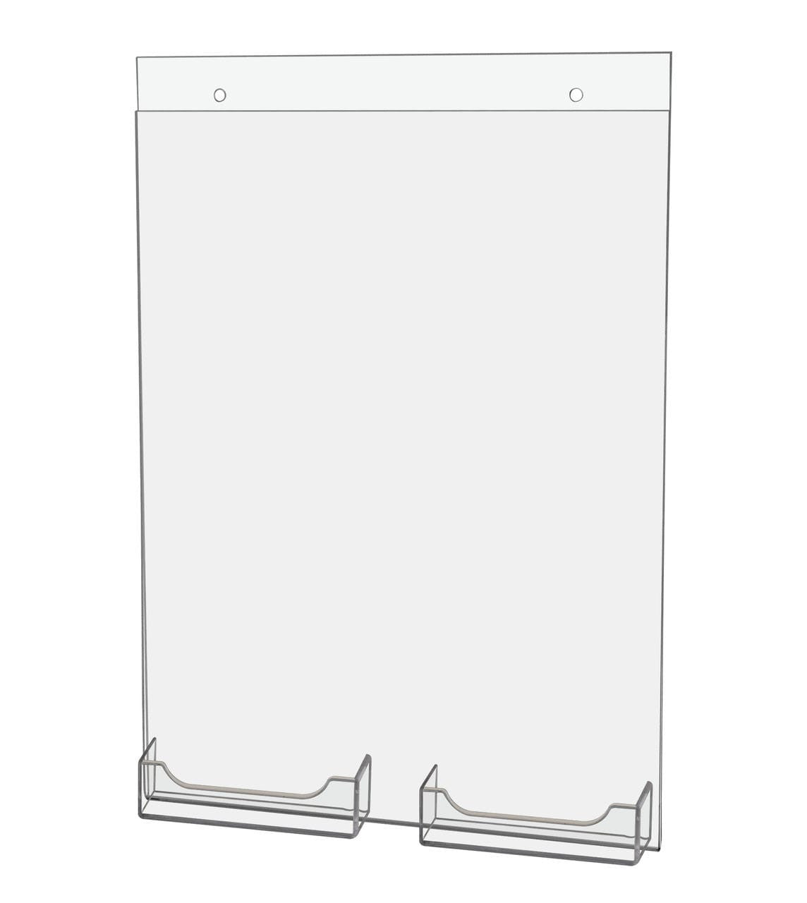 8.5"W x 11"H Sign Holder with 2 Business Card Pockets and Hardware