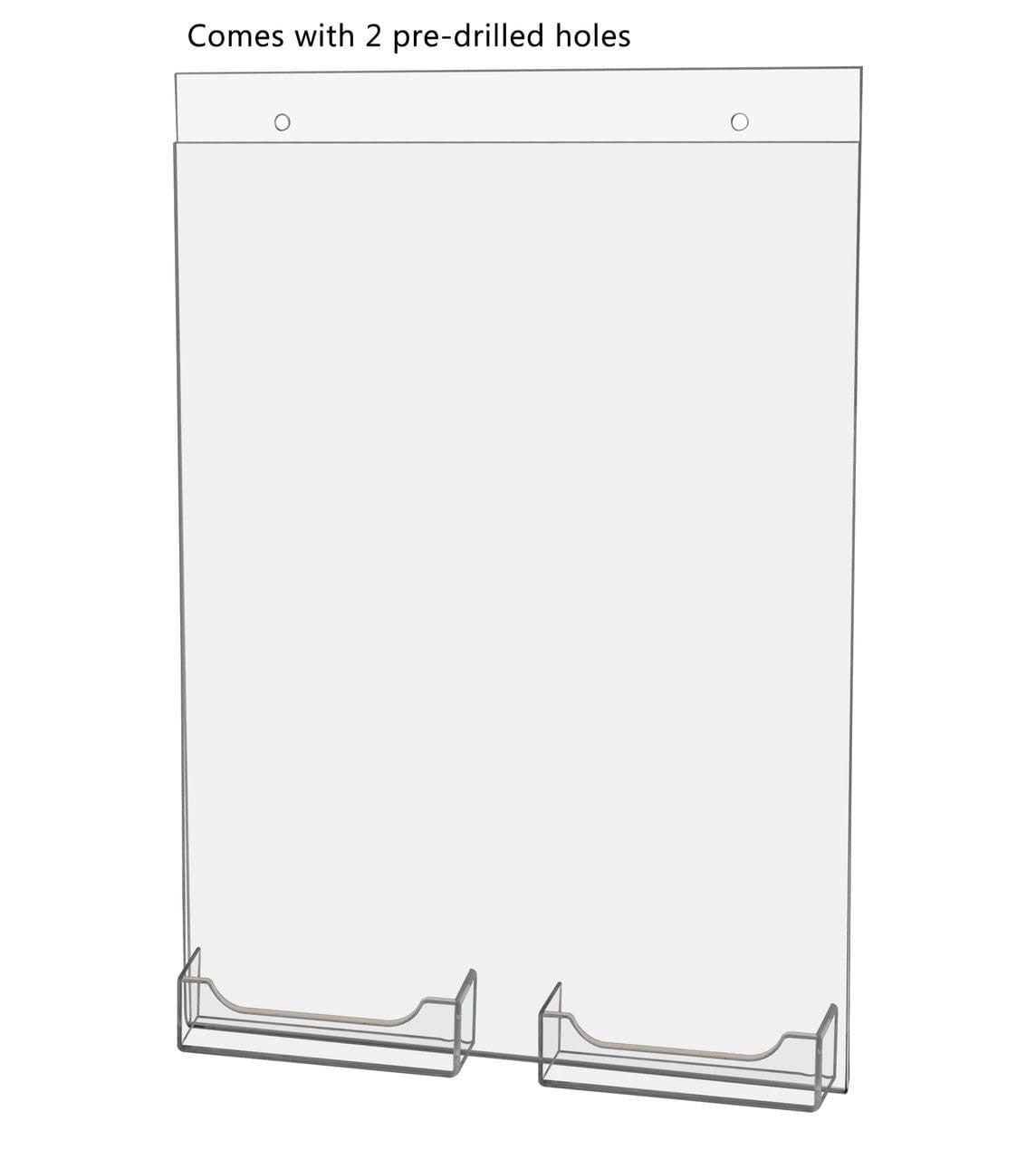 8.5"W x 11"H Sign Holder with 2 Business Card Pockets and Hardware